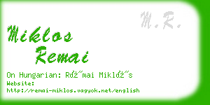 miklos remai business card